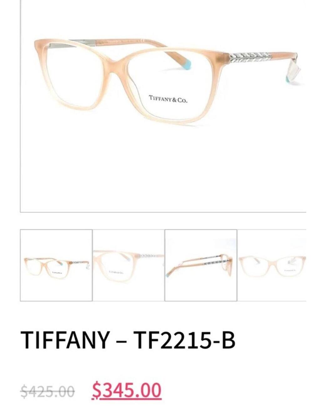 Tiffany & Co. Reading Glasses TF 2215bB Opal Nude Gold Frames Readers Authentic